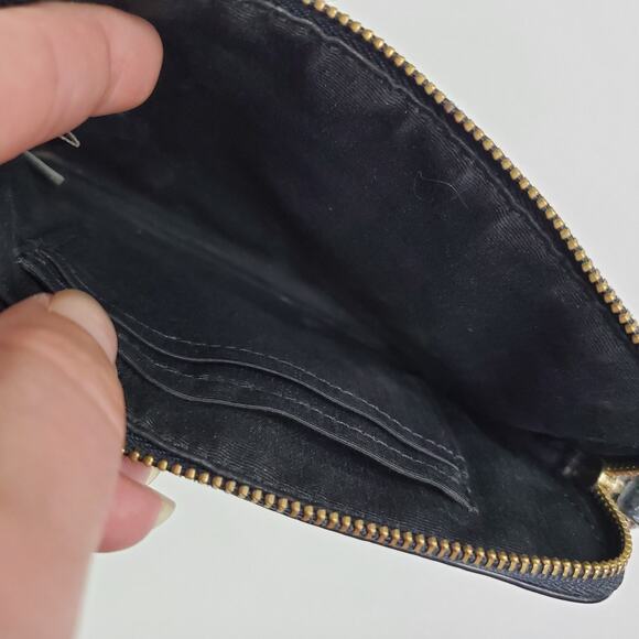 Coach Corner Zip Crossgrain Leather Wristlet Blue corner zip small wristlet - Picture 5 of 10